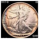 1917-D Obv Walking Liberty Half Dollar GEM BU