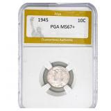 1945 Mercury Silver Dime PGA MS67+