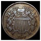 1868 Two-Cent Piece ABOUT UNCIRCULATED