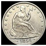 1854 Arrows Seated Liberty Half Dollar ABOUT  UNC
