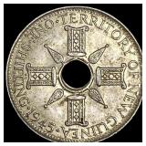 1945 New Guinea Silver 1 Shilling  UNCIRCULATED