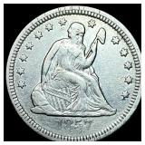 1857 Seated Liberty Quarter NEARLY  UNCIRCULATED