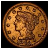 1848 Braided Hair Large Cent CLOSELY  UNCIRCULATE