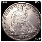 1840 REV 38 Seated Liberty Half Dollar CLOSELY UNC