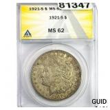 1921-S Morgan Silver Dollar ANACS MS62