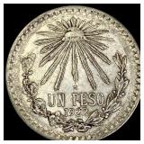 1922 Mexico Silver 1 Peso  UNCIRCULATED