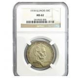 1918 Illinois Half Dollar NGC MS62