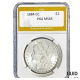 1884-CC Morgan Silver Dollar PGA MS65