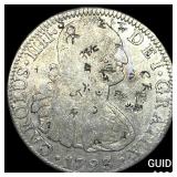 1793 Colonial Spain Silver 8 Reales Chopmarks NEAR