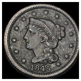 1845 Braided Hair Large Cent ABOUT  UNCIRCULATED