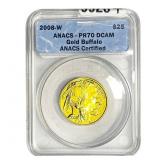 2008-W $25 Gold Buffalo 1/2oz Gold ANACS PR70