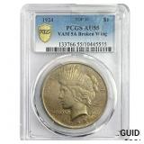 1924 Silver Peace Dollar PCGS AU55 VAM 5A