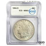 1884-O Morgan Silver Dollar ICG MS63