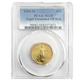 1999-W $10 American Eagle 1/4 oz Unfinished PR PCG
