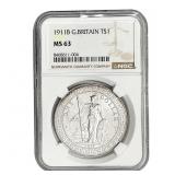 1911-B Great Britain T$1 NGC MS63