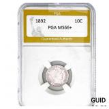 1892 Barber Dime PGA MS66+