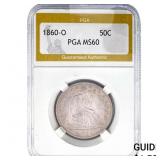 1860-O Seated Liberty Half Dollar PGA MS60