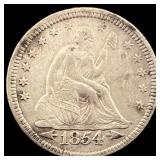 1854 Arrows Seated Liberty Quarter CLOSELY  UNCIR