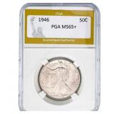 1946 Walking Liberty Half Dollar PGA MS65+