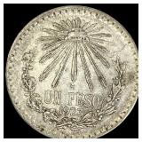 1923 Mexico Silver 1 Peso  UNCIRCULATED