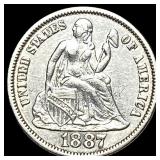 1887-S Silver Dime CLOSELY UNCIRCULATED