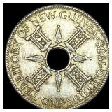 1938 New Guinea Silver 1 Shilling  UNCIRCULATED