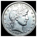 1903 Barber Silver Quarter CHOICE AU