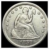 1858-O Silver Seated Liberty Quarter NEARLY  UNCI