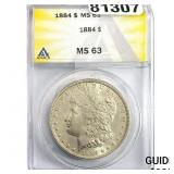 1884 Morgan Silver Dollar ANACS MS63