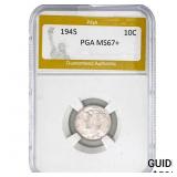 1945 Mercury Silver Dime PGA MS67+