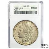 1880-S Morgan Silver Dollar ANACS MS62 VAM-7