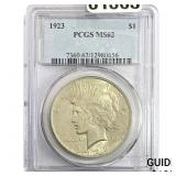 1923 Silver Peace Dollar PCGS MS62