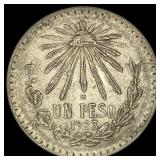 1923 Mexico Silver 1 Peso  UNCIRCULATED