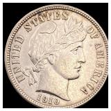 1910 Silver Barber Dime CHOICE AU