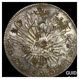 1865 Mexico 1 Silver Peso NEARLY UNCIRCULATED