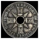 1945 New Guinea Silver 1 Shilling  UNCIRCULATED