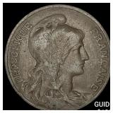 1905 France Bronze 10 Centimes  ABOUT UNCIRCULATED