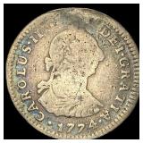 1774 Peru Silver 1 Reale  LIGHTLY CIRCULATED