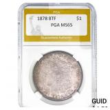 1878 8TF Morgan Silver Dollar PGA MS65