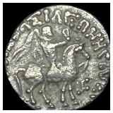Indo-Scythian 59-12 BC Silver drachm NEARLY UNCIR