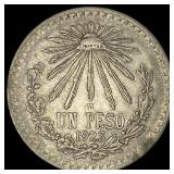 1923 Mexico Silver 1 Peso  UNCIRCULATED