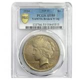 1924 Silver Peace Dollar PCGS AU55 VAM 5A