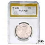 1938-D Walking Liberty Half Dollar PGA MS67