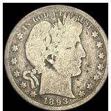 1893-S Silver Barber Half Dollar NICELY  CIRCULAT