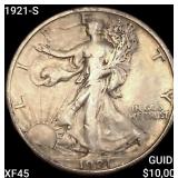 1921-S Walking Liberty Half Dollar NEARLY UNCIRCUL