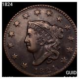 1824 Coronet Head Large Cent CHOICE AU