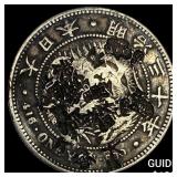 Japan Meji Period Silver 1 Yen Chopmarks NEARLY U