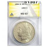 1884 Morgan Silver Dollar ANACS MS63