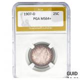 1907-O Barber Quarter PGA MS64+