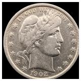 1902 Silver Barber Half Dollar ABOUT  UNCIRCULATE